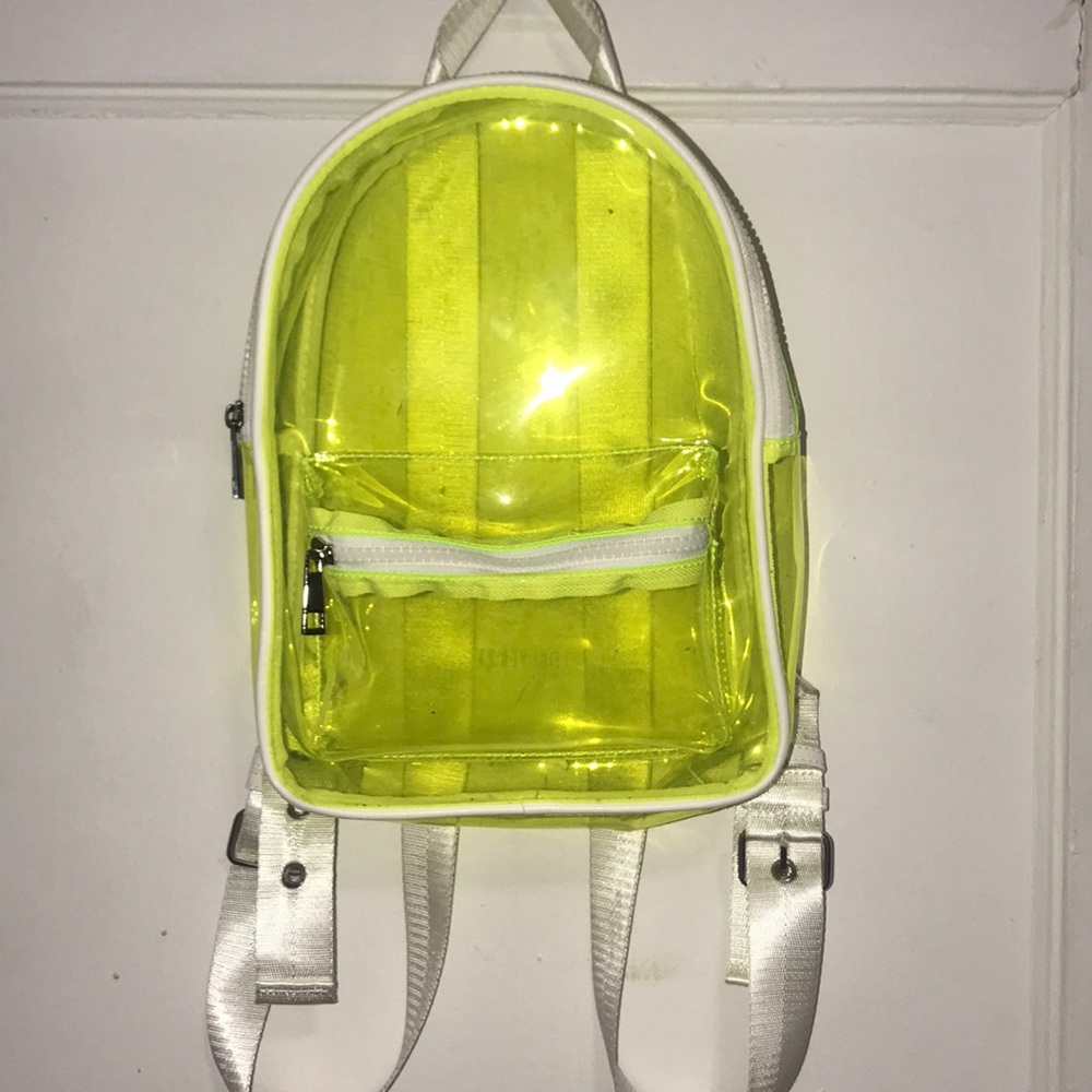 Clear Lime green Backpack
